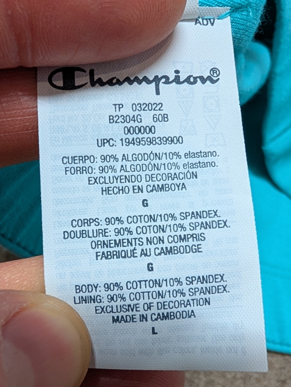 New CHAMPION The Authentic Racerback Sports Bra Multicolor Logo (Large) - Picture 10 of 11
